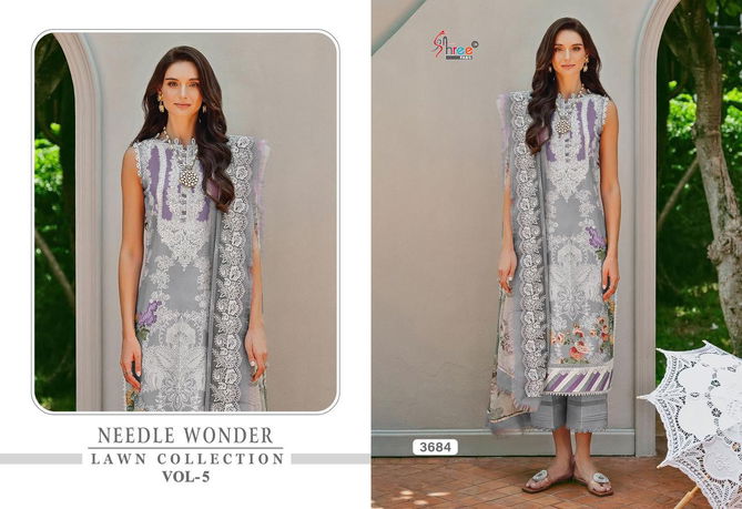 Needle Wonder Lawn Collection Vol 5 By Shree Cotton Pakistani Suits Wholesale Online
